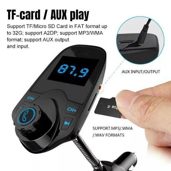 VicTsing T10 Wireless Bluetooth Adapter FM Transmitter for Car - Preowned - Nice - Picture 4 of 10